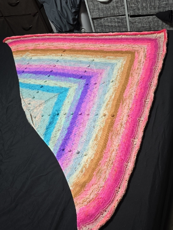 PitterPatterWares Accessories - Cool Colors Rainbow Shawl OOAK Hand Knit